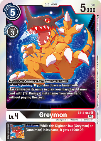 Greymon [BT12-062] (Official Tournament Pack Vol.11) [Across Time]