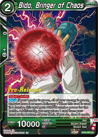 Bido, Bringer of Chaos (BT25-093) [Legend of the Dragon Balls Prerelease Promos]