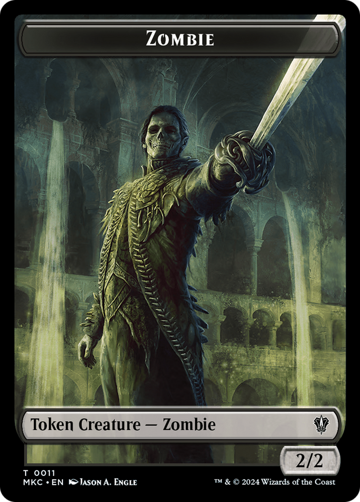 Salamander Warrior // Zombie Double-Sided Token [Murders at Karlov Manor Commander Tokens]